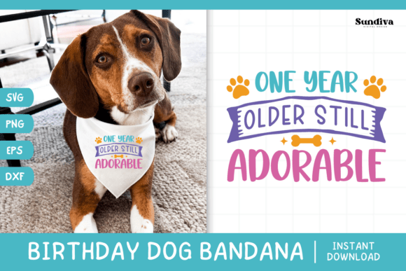 Cute Birthday Dog Bandana Quote SVG 3: A Playful Design for Real Projects