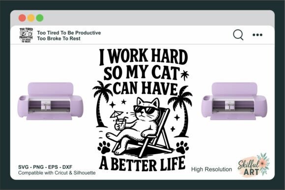 I Work Hard Cat Quote SVG Review for Real Projects