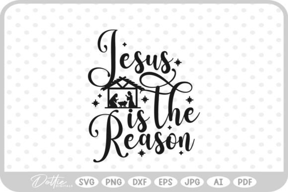 Jesus Xmas Quote SVG PNG DXF for Embroidery Projects